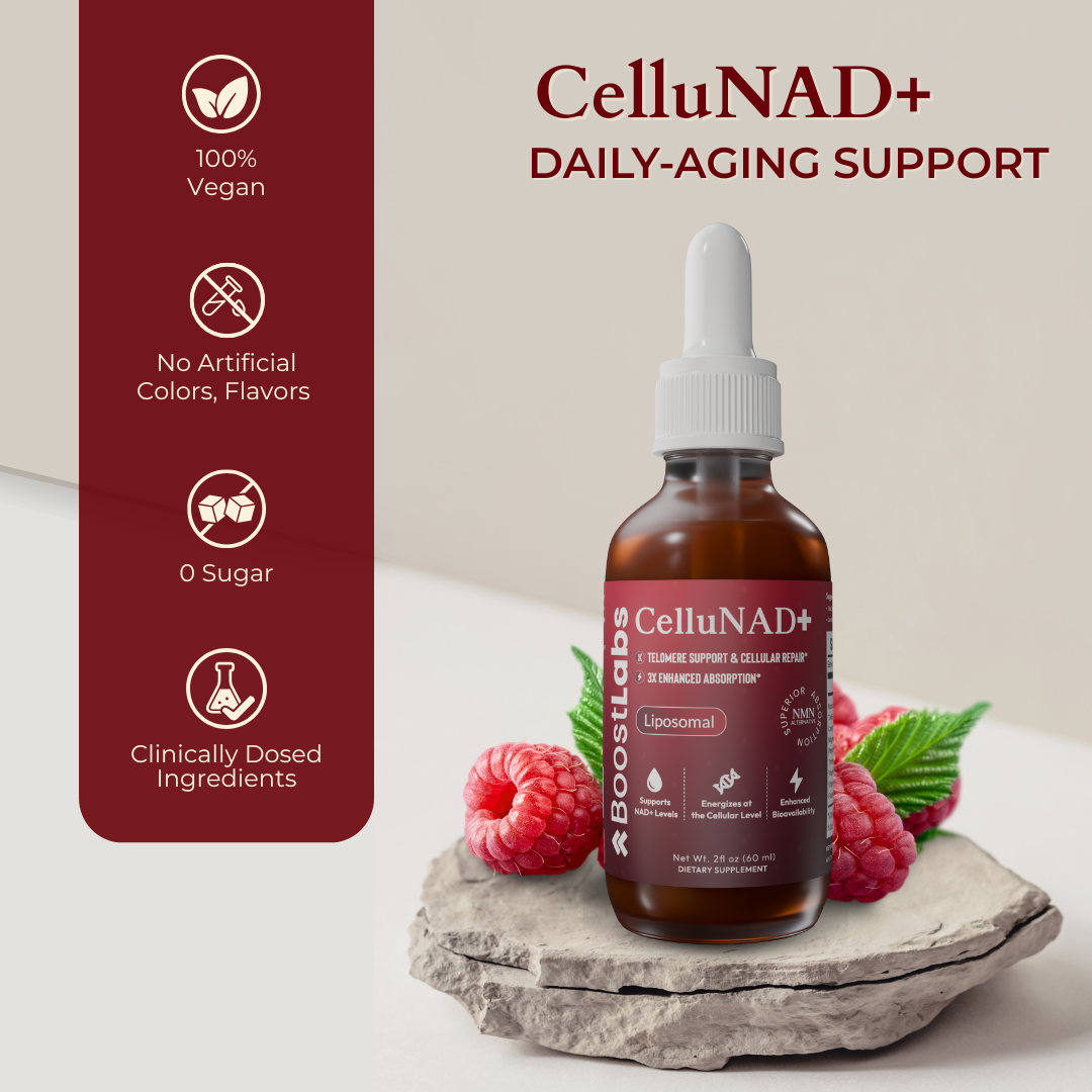 Boost Labs CelluNAD+ liposomal drops bottle