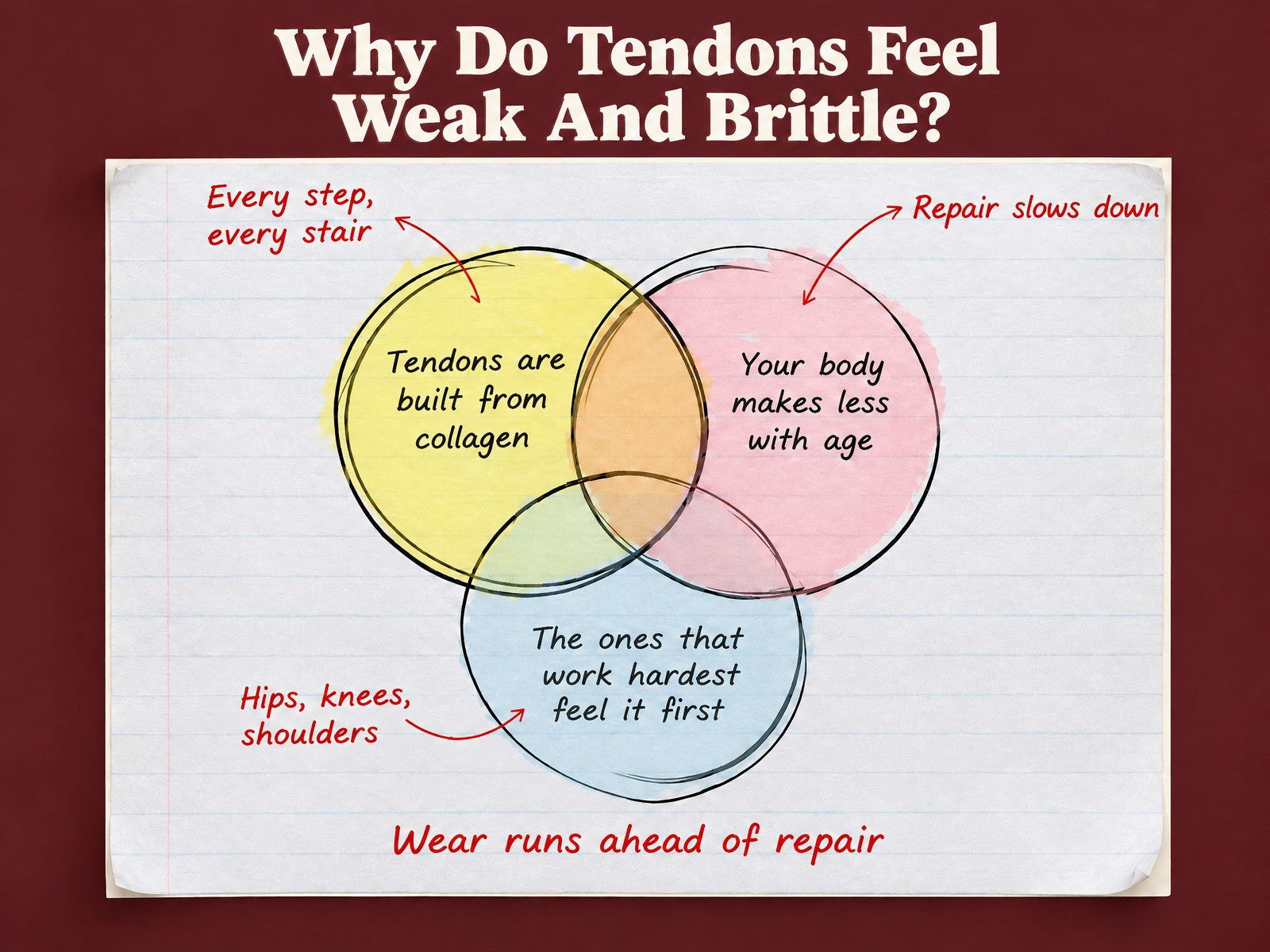 Why tendons feel weak and brittle