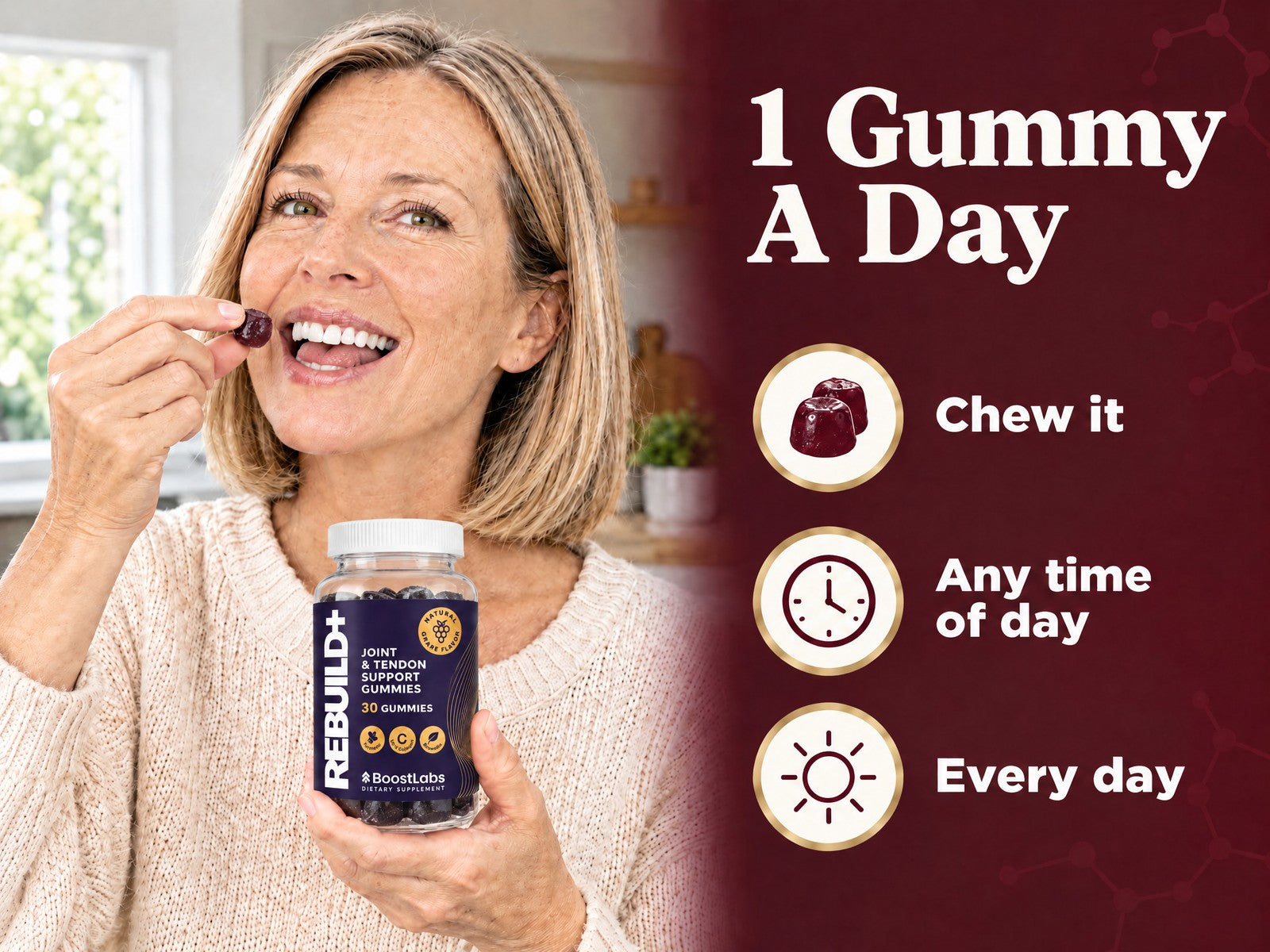 One gummy a day: chew it, any time of day, every day